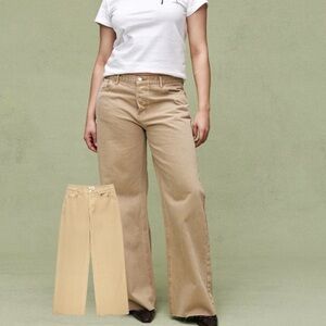 Parke Low Rise Baggy Jeans in Camel